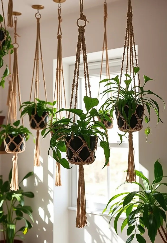 25 Ridiculously Easy DIY Home Decor Projects (Even Your Cat Could Do #9!) - 12. Macrame Plant Hangers