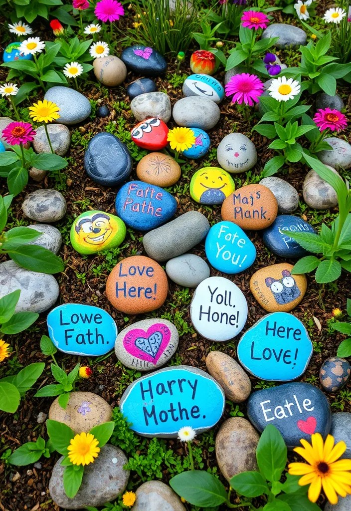 25 Ridiculously Easy DIY Home Decor Projects (Even Your Cat Could Do #9!) - 14. Painted Rocks