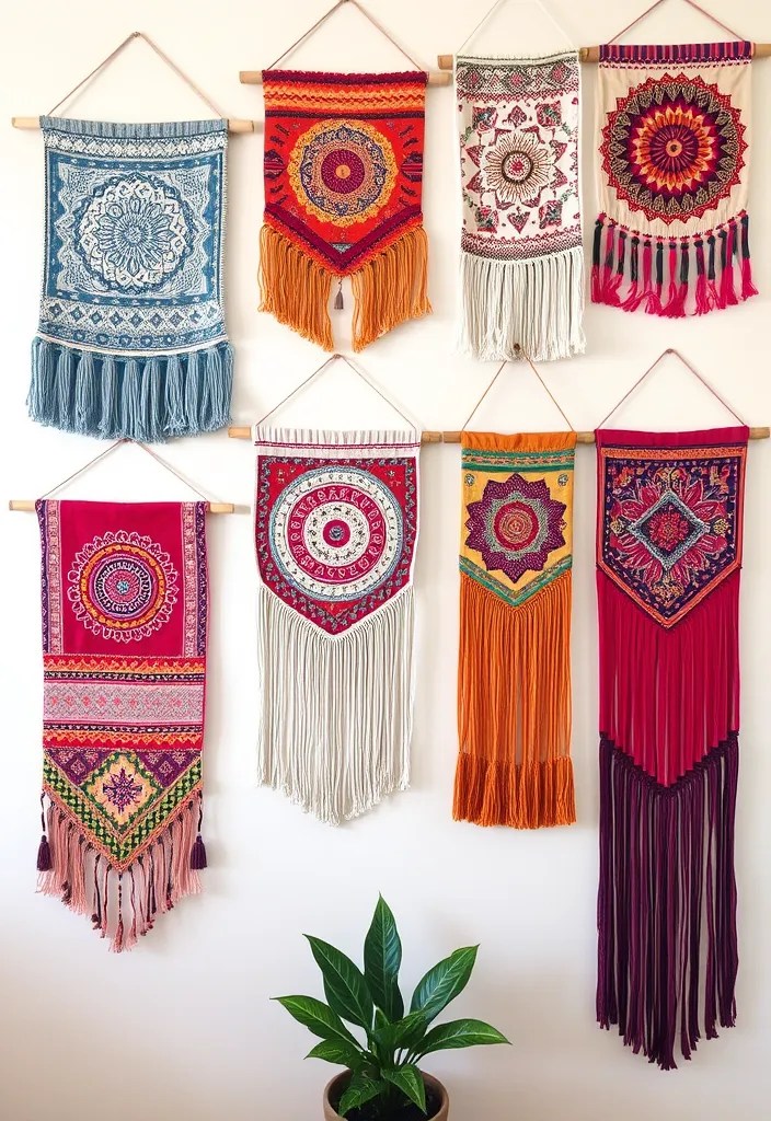 25 Ridiculously Easy DIY Home Decor Projects (Even Your Cat Could Do #9!) - 3. DIY Fabric Wall Hangings